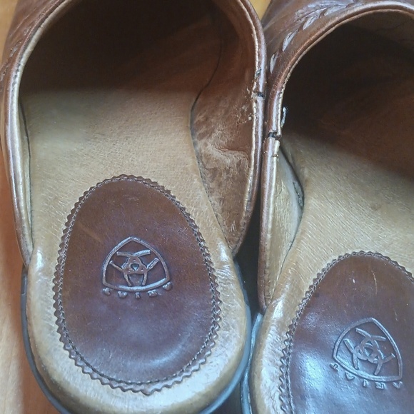Ariat Brown Leather Slip-On Mules Size 7.5 - Picture 5 of 10